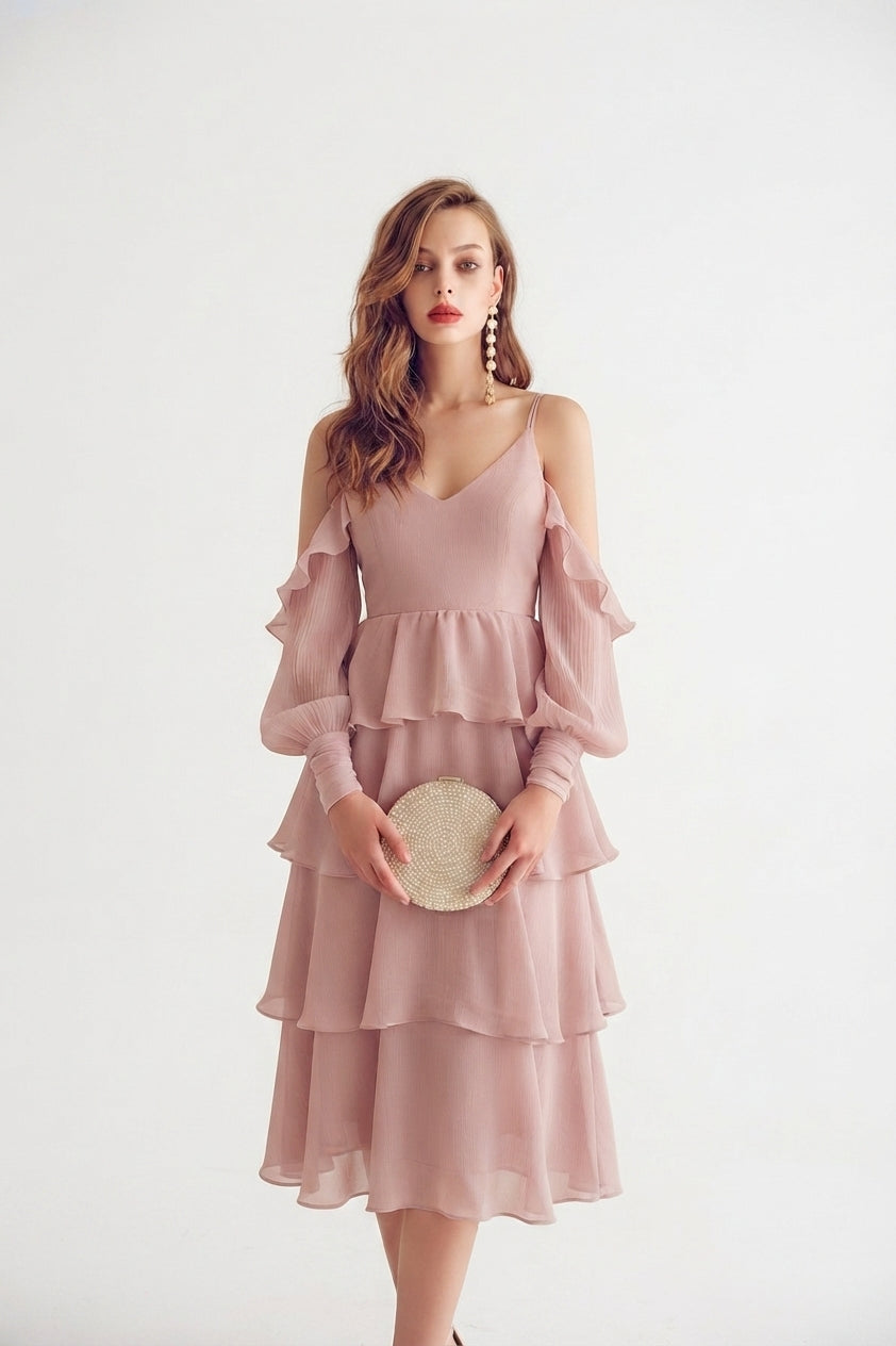 Midikleid mit Rüschen