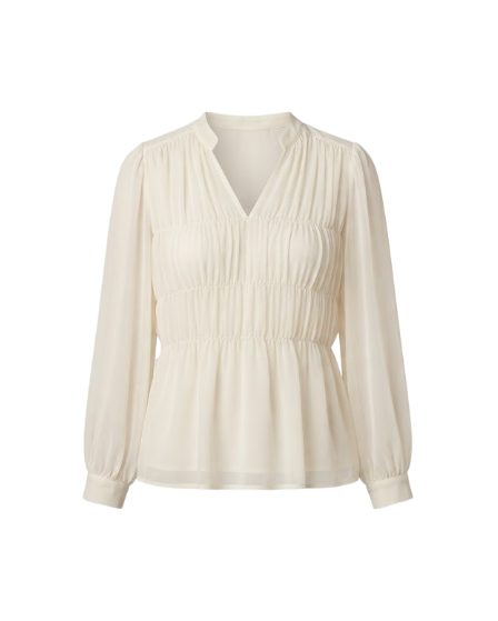 Bluse aus gerafftem Chiffon